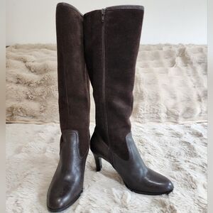 Ralph Lauren Brown Suede & Leather Women's Boots, Size 6.5M